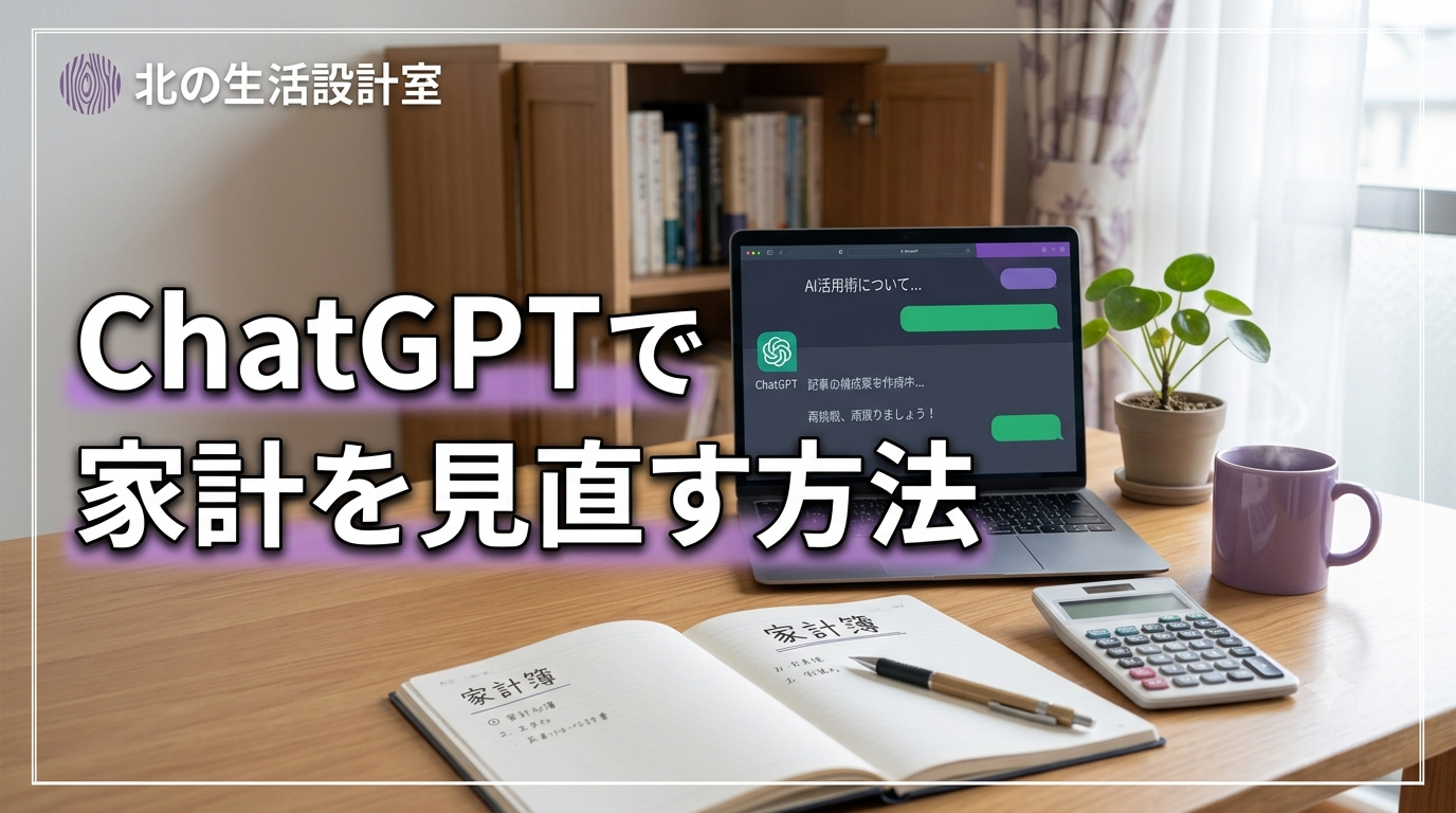 ChatGPTで子育て世帯の家計を見直すイメージ