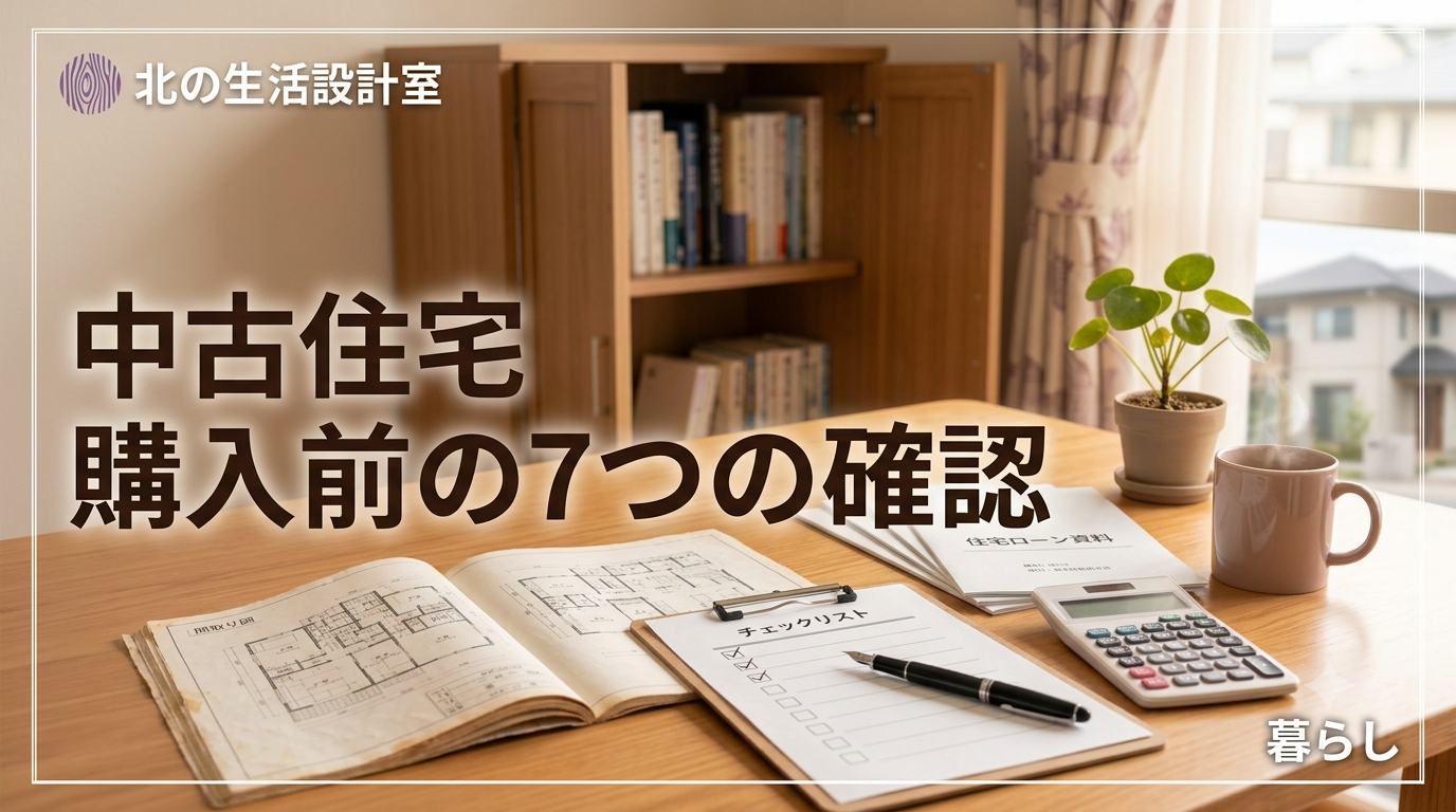 中古住宅購入前の確認ポイントを整理するイメージ